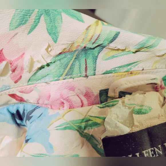 Colleen Lopez Colorful Floral Moto Zipper Jacket Sz- L - Picture 8 of 8